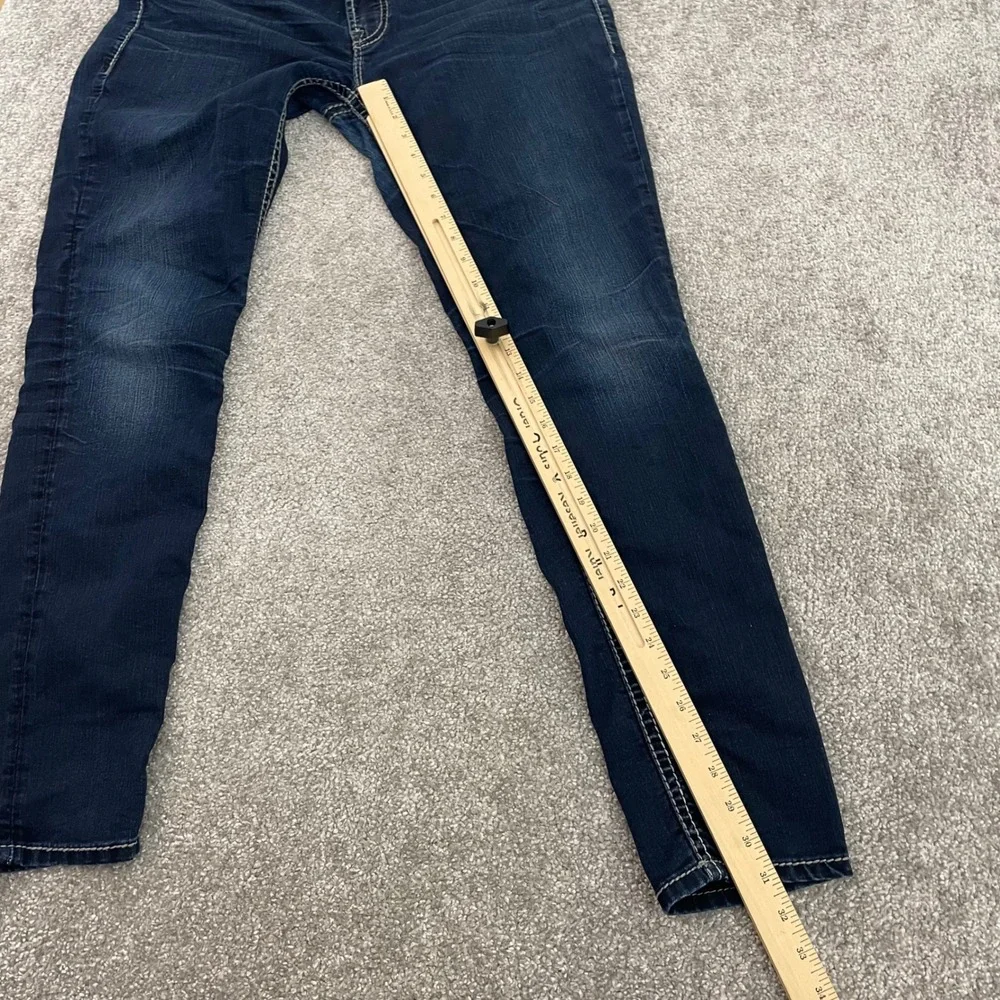 Silver Jeans Womens 34x31 Aiko Mid Super Skinny Y2K Dark Wash (Size Tag 31x31)
